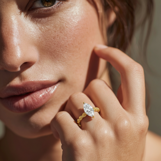Rope Marquise Ring