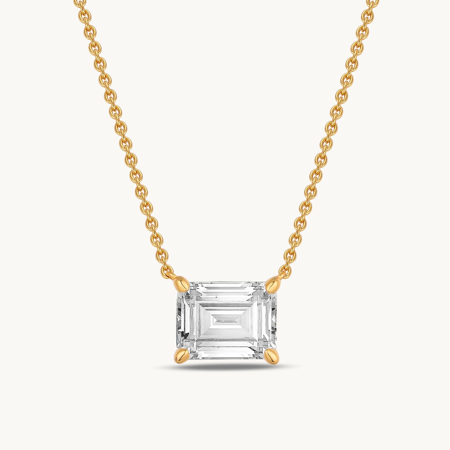square diamond simulant necklace chain