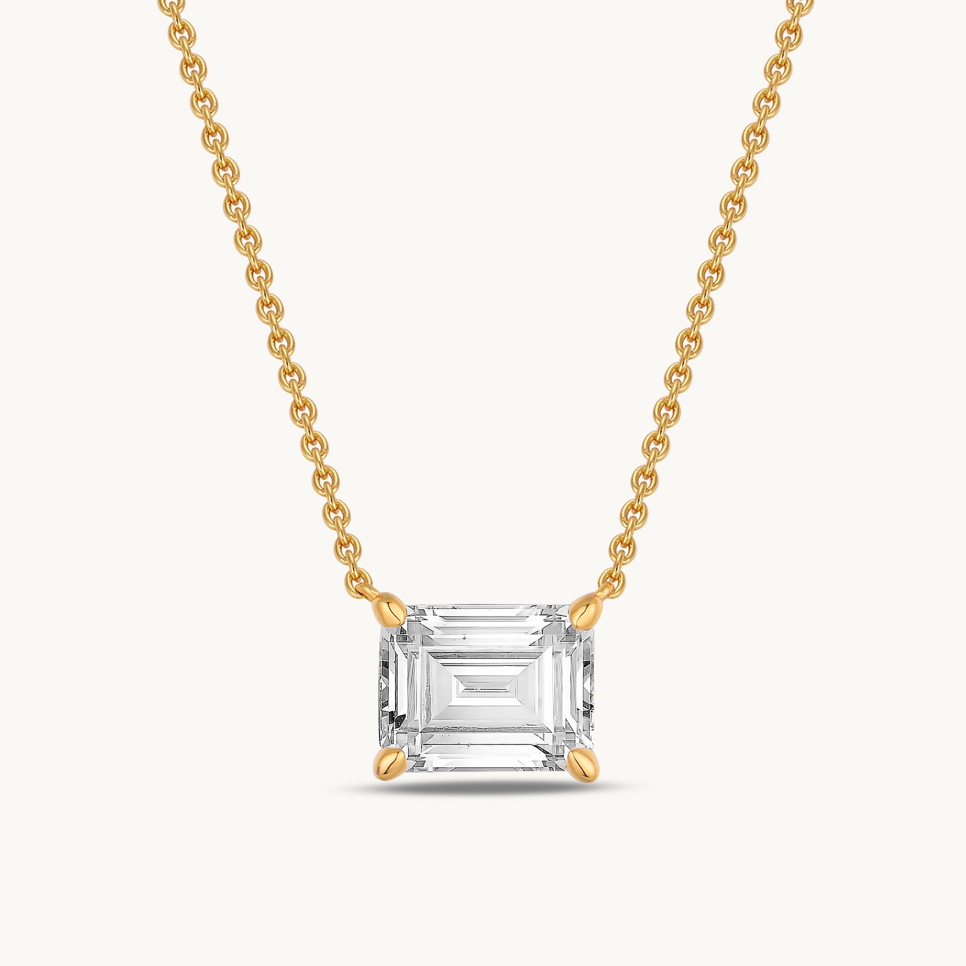square diamond simulant necklace chain