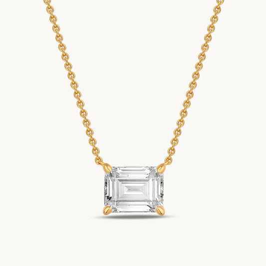 square diamond simulant necklace chain