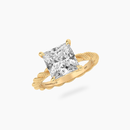 Rope Princess Cut Ring