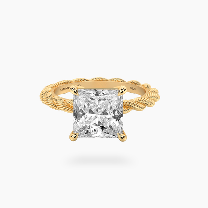 Rope Princess Cut Ring