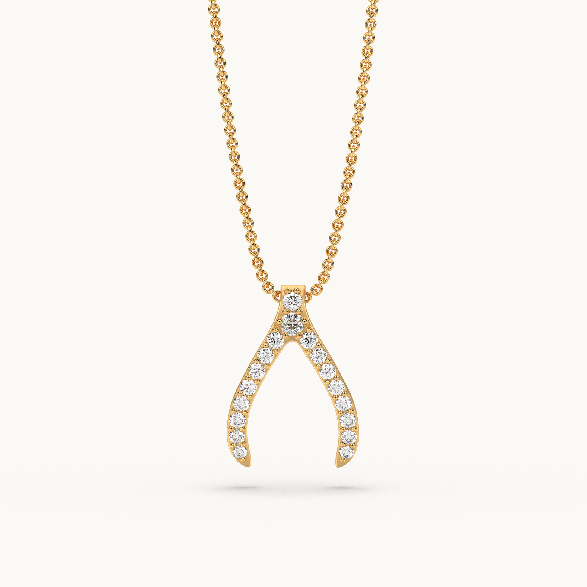 small gold wishbone necklace