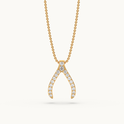 small gold wishbone necklace