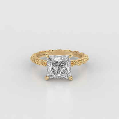 Rope Princess Cut Ring